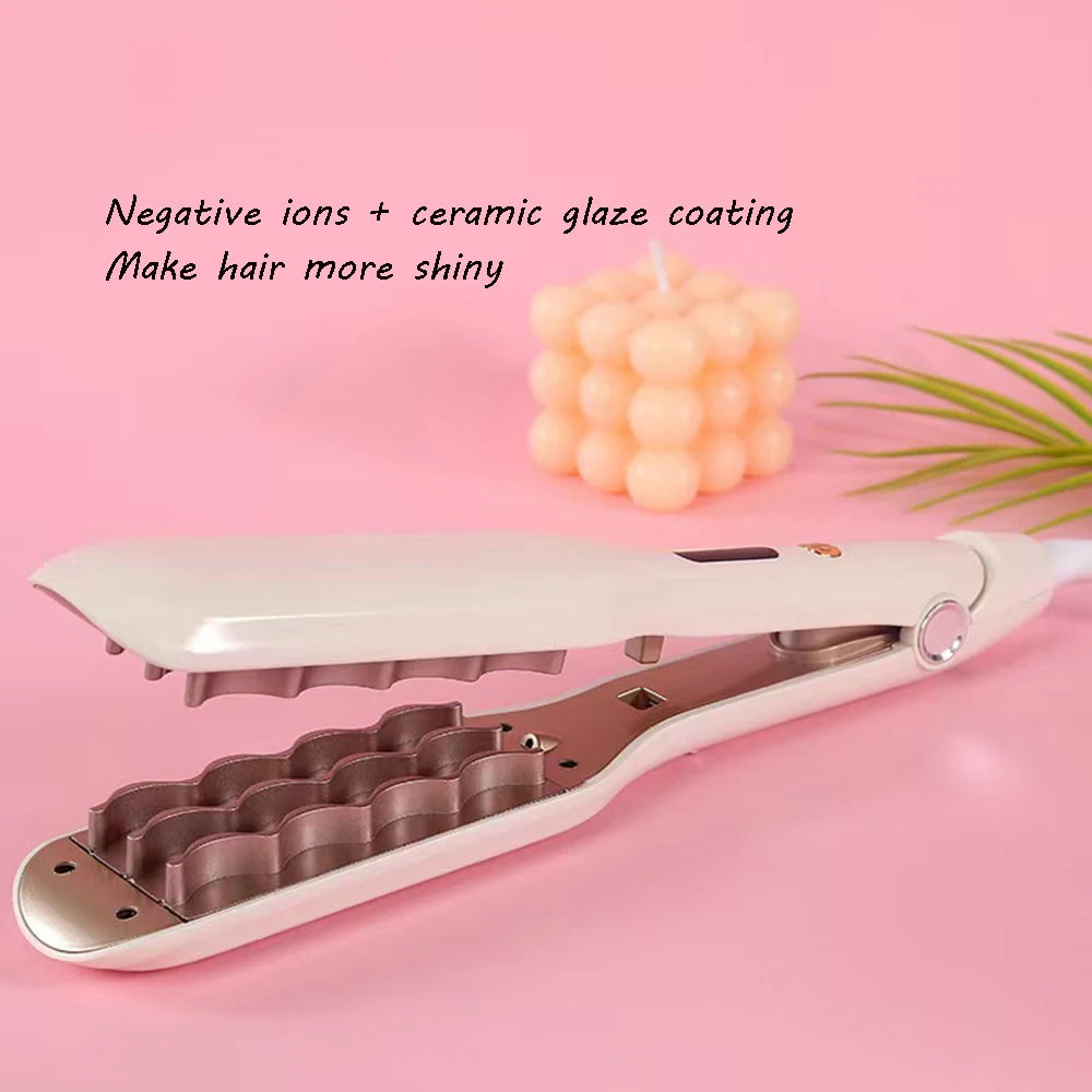 Electric Hair Curle Hair Styling Tools 13MM Flat Iron Hair Water Ripple Curling Iron Beach Waves Corn Perm Splint