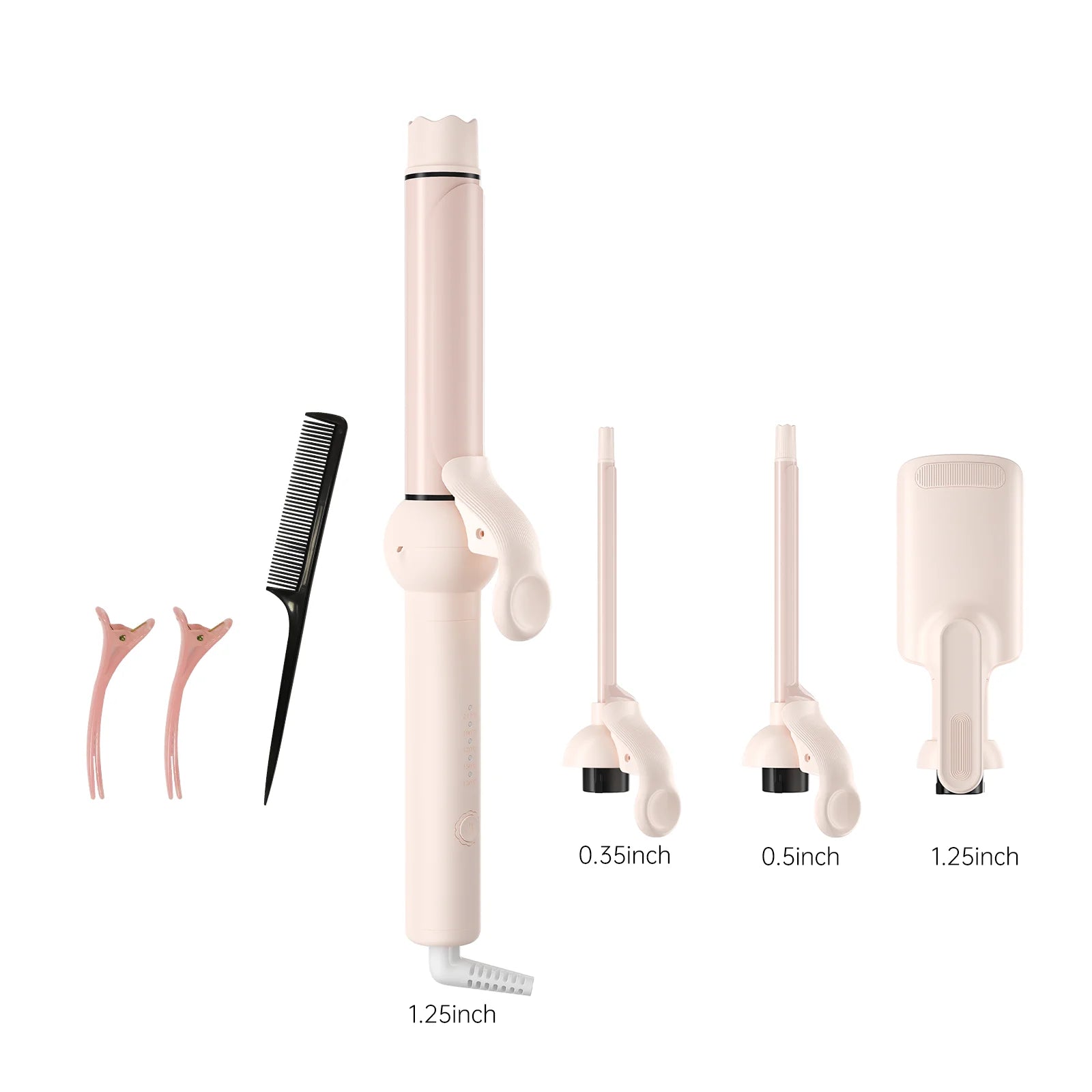 Multi-in-One Curling Iron Set Interchangeable Heads 32mm Ceramic Coating Negative Ions Auto Shut-off Hair Styler for Women