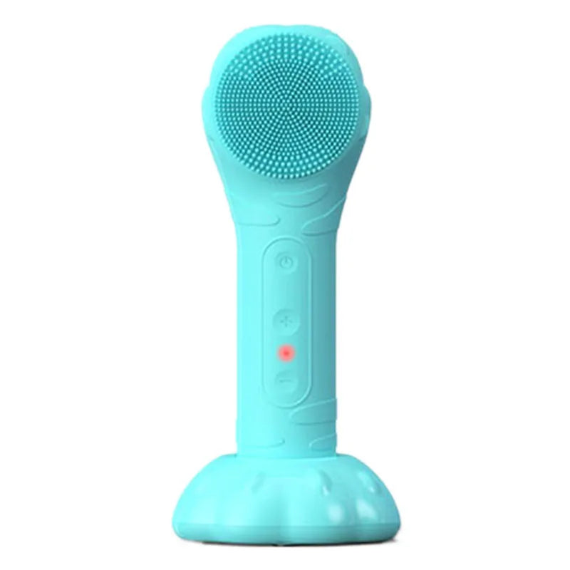 Electric Silicone Facial Cleansing Brush Sonic Face Scrubber Waterproof Rechargeable Exfoliating Deep Clean Skin Care Tool