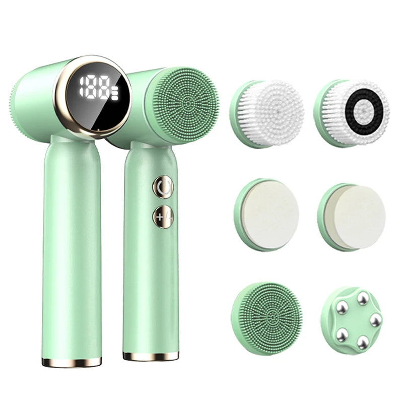 Electric Facial Cleansing Brush With Led Display Sonic Vibration Technology 3 Speed Modes, Exfoliator Ultrasonic Deep Cleansing