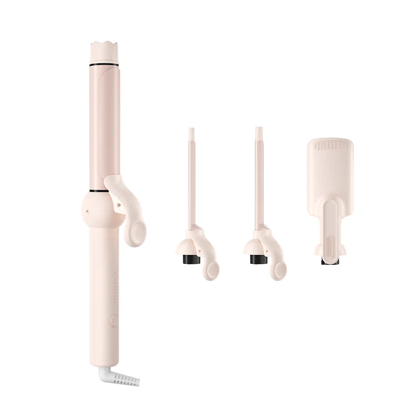 Multi-in-One Curling Iron Set Interchangeable Heads 32mm Ceramic Coating Negative Ions Auto Shut-off Hair Styler for Women