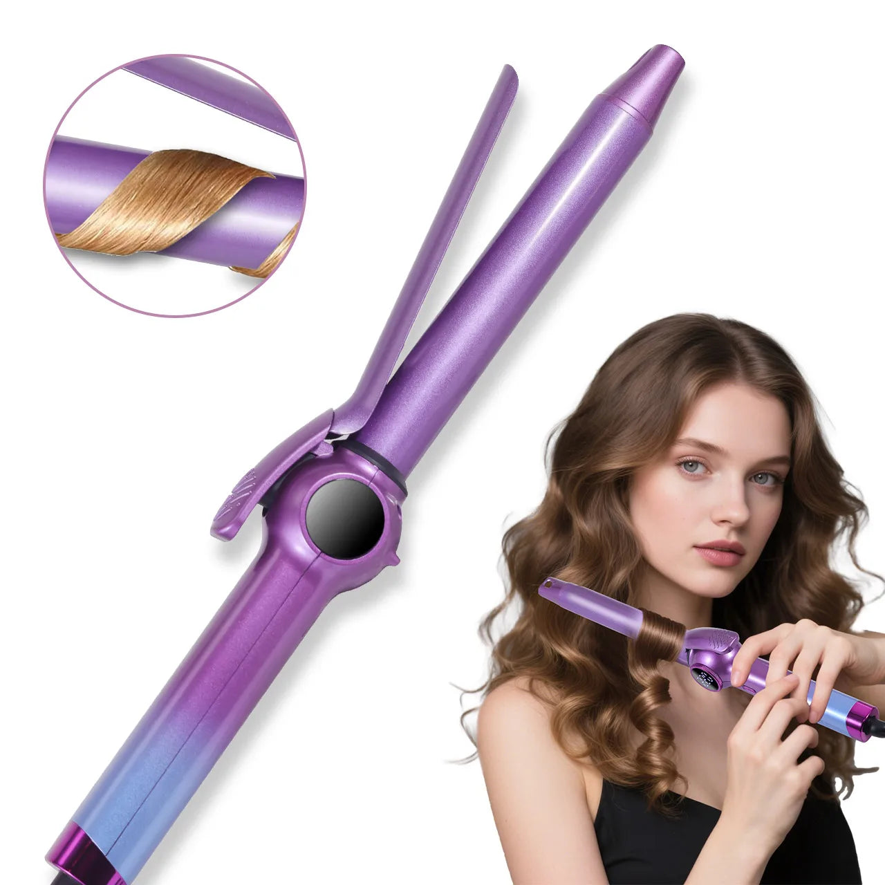 Hatteker Electric Curling Iron for Women Portable Negative Hair...