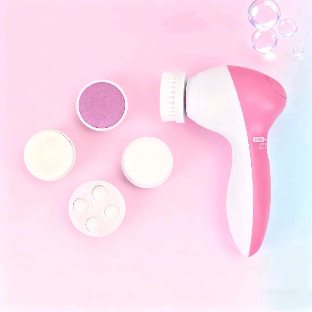 Electric 5 IN 1 Electric Facial Cleaner Brush Wash Machine Spa Skin Care Massage Blackhead Cleaning Facial Cleanser Tools