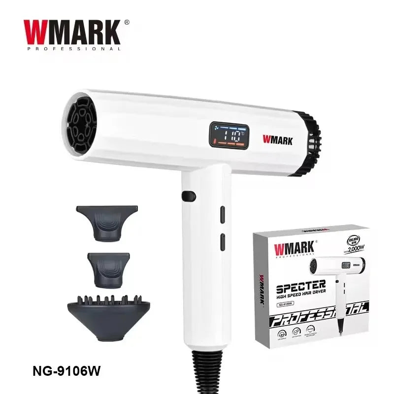 WMARK Hair Dryer Professional Blow Drier Hot and Cold Adjustment Hair Dryer Machine Wired Negative Ion Home Appliance NG-9106W