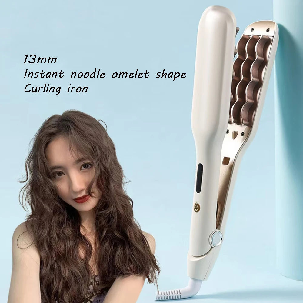 Electric Hair Curle Hair Styling Tools 13MM Flat Iron Hair Water Ripple Curling Iron Beach Waves Corn Perm Splint