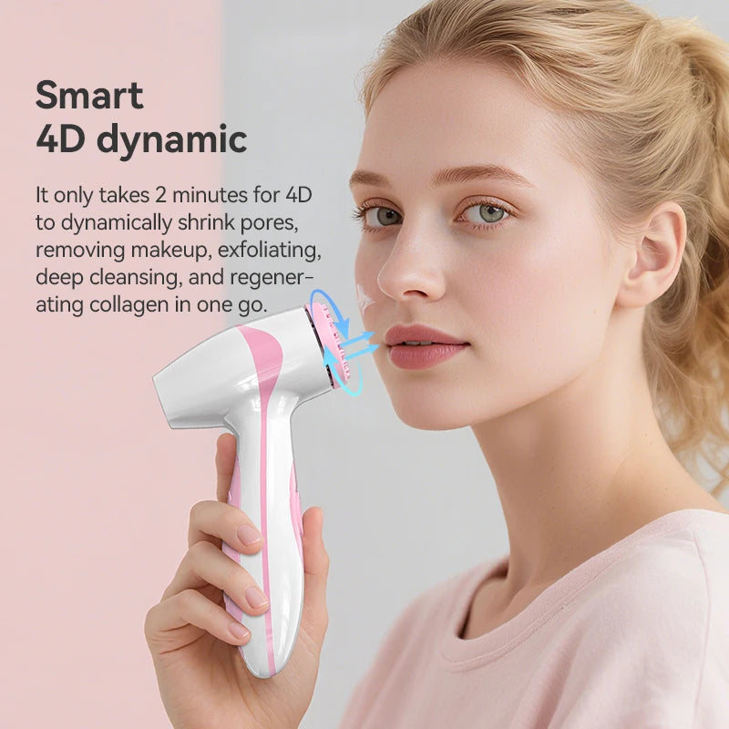 Facial Cleansing Brush, Waterproof Dual Rotating Facial Cleansing Brush, Comes With 3 Brush Heads and 2 Adjustable Speeds, Recha