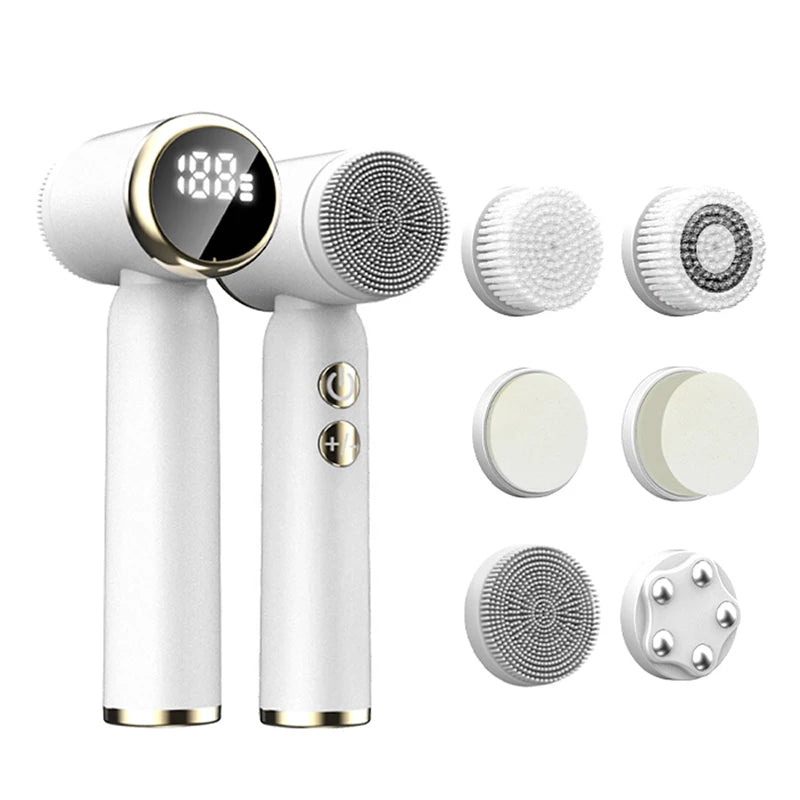 Electric Facial Cleansing Brush With Led Display Sonic Vibration Technology 3 Speed Modes, Exfoliator Ultrasonic Deep Cleansing