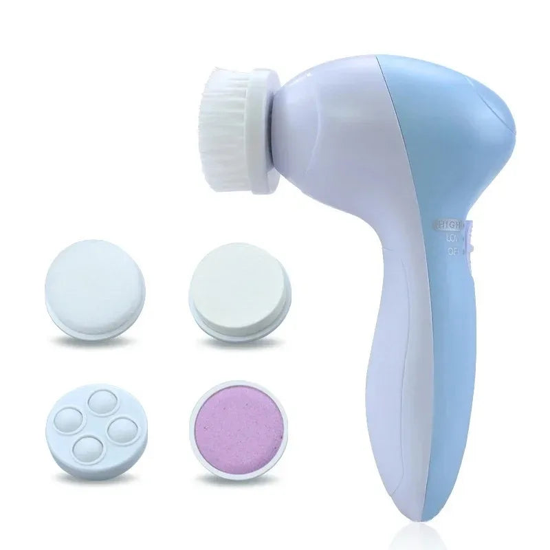 Electric 5 IN 1 Electric Facial Cleaner Brush Wash Machine Spa Skin Care Massage Blackhead Cleaning Facial Cleanser Tools