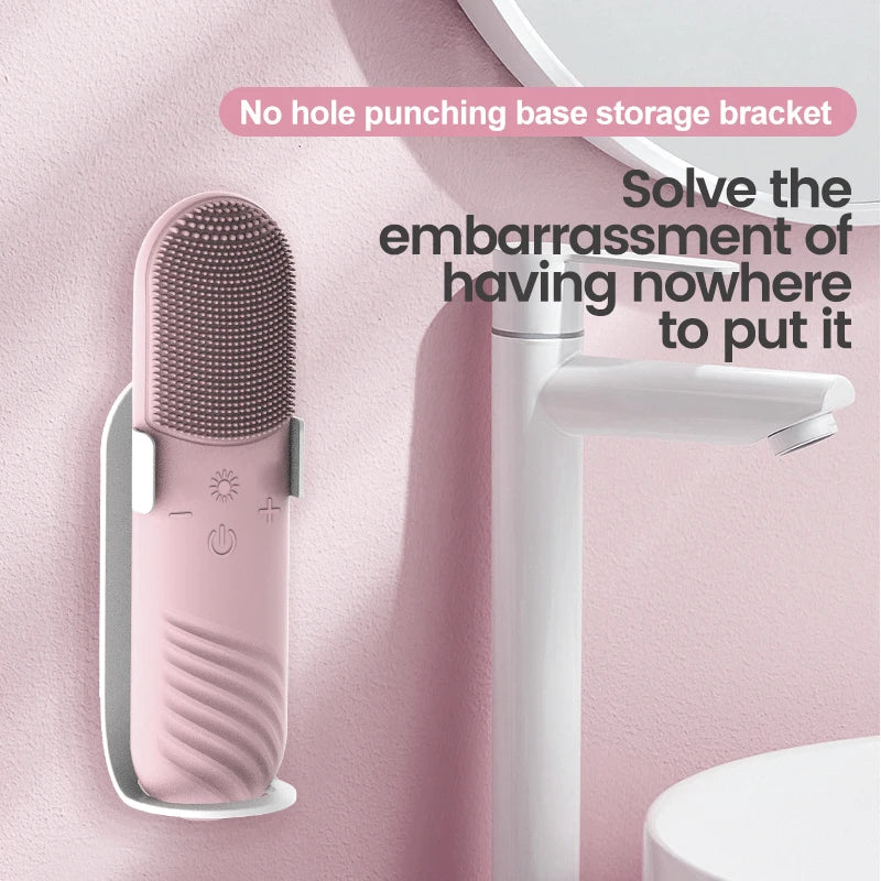 Warm Electric Facial Cleanser Brush Home Use Facial Skin Tightening Deep Cleaning Silicone Face Brush