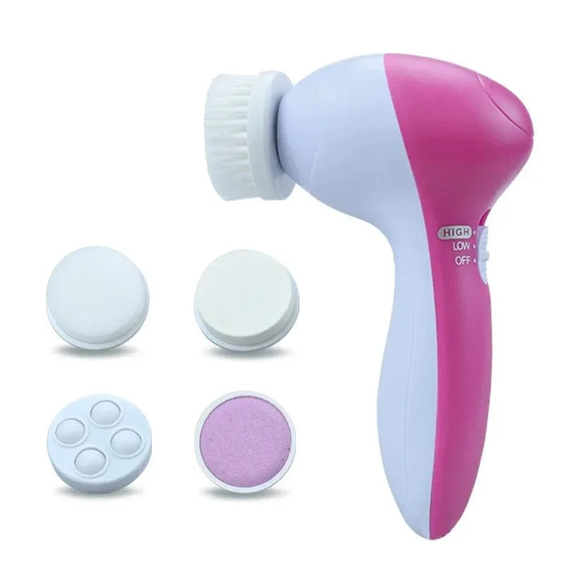 Electric 5 IN 1 Electric Facial Cleaner Brush Wash Machine Spa Skin Care Massage Blackhead Cleaning Facial Cleanser Tools