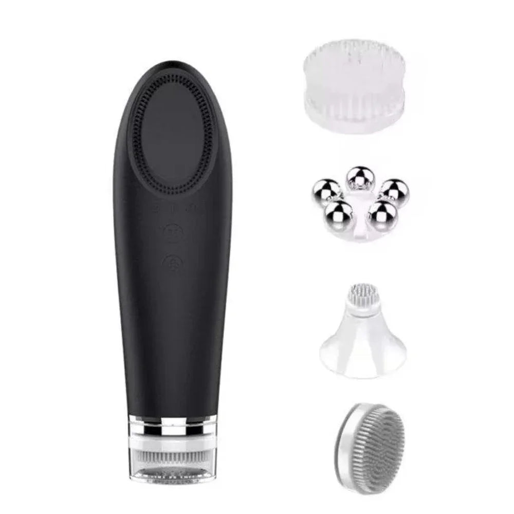 Multifunction Warm Facial 4 in 1Cleaning Brush Electric Face Washing Instrument 56℃ Face Massager Eye Face Cleaning Anti-Aging