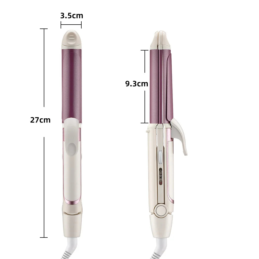 3 in 1 Electric Hair Curler and Straightener Personal Hair Styling Tools Wave Tourmaline Ceramic Styler Curling Iron